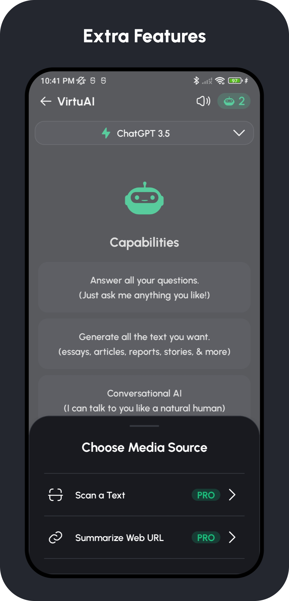 VirtuAI IOS ChatGPT GPT-4, Dall-E-3 AI Art Image, AI Voice Text to Speech Mobile SwiftUI IOS App - 10